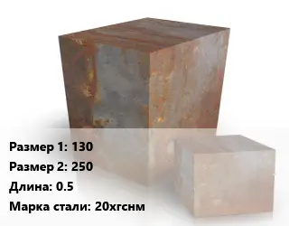 Поковка квадратная 130х250 L=0.5 Сталь: 20хгснм